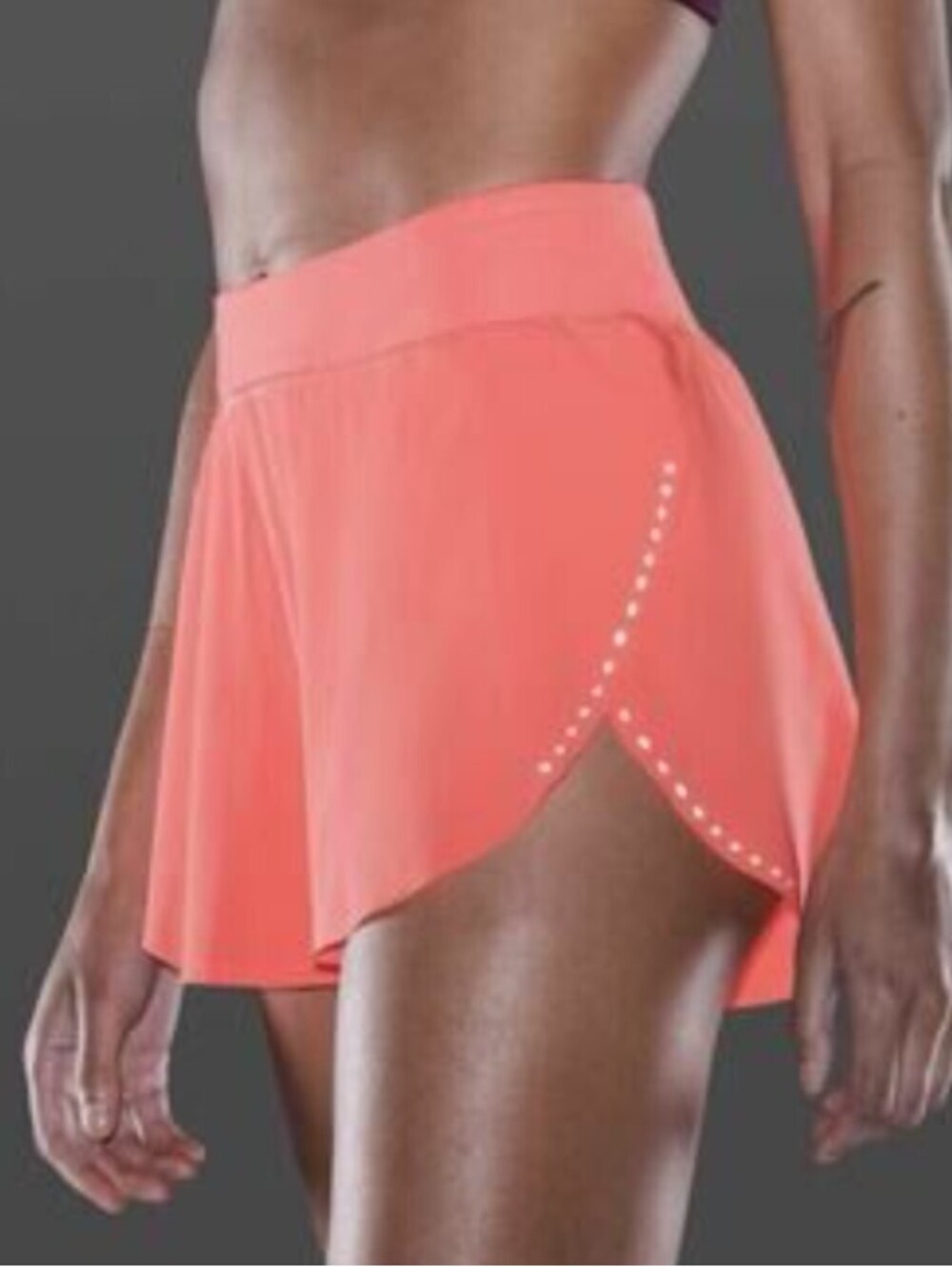 LULULEMON Find Your Pace coral orange athletic shorts sz 2